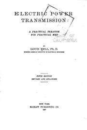 Cover of: Electric Power Transmission: A Practical Treatise for Practical Men by Louis Bell