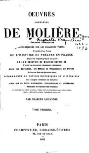 Cover of: Oeuvres complètes de Molière: Éd. variorum collationnée sur les meilleurs ...
