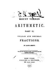 Cover of: The Mount Vernon Arithmetic