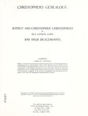 Cover of: Christophers Genealogy: Jeffrey and Christopher Christophers of  New London, Conn., and their descendants