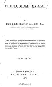 Cover of: Theological essays by by Frederick Denison Maurice.