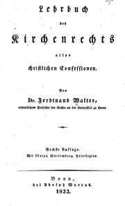 Cover of: Lehrbuch der Kirchenrechts aller christlichen Confessionen