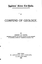 Cover of: A Compend of Geology by Joseph Le Conte