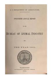 Cover of: Annual report of the Bureau of Animal Industry. v. 18, 1901 by 
