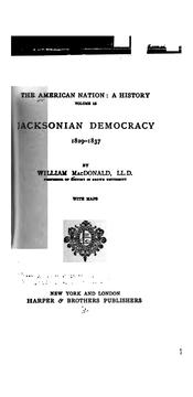 Cover of: Jacksonian democracy, 1829-1837