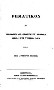 Cover of: Rhēmatikon; sive, Verborum graecorum et nominum verbalium technologia by Christian A. Lobeck