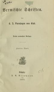 Cover of: Vermischte Schriften