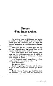 Cover of: Propos d'un franc-archer