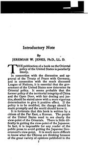 Cover of: The Oriental policy of the United States.