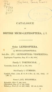 Cover of: Order Lepidoptera (Micro-lepidoptera) Sub-Div. (IV) Lepidoptera Vespertina.