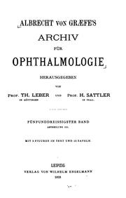 Cover of: Albrecht von Graefe's Archiv fuer Ophthalmologie by 