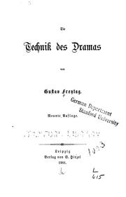 Cover of: Die Technik des Dramas by Gustav Freytag
