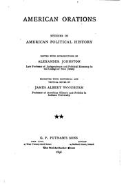 Cover of: American orations by Johnston, Alexander