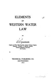 Cover of: Elements of western water law by A. E. Chandler