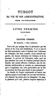 Cover of: Turgot, sa vie, son administration, ses ouvrages.: Mémoire couronné par l'Académie des sciences morales et politiques.