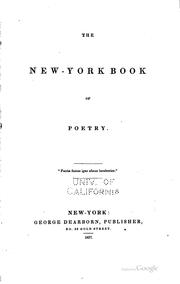 Cover of: The New-York book of poetry. by Charles Fenno Hoffman