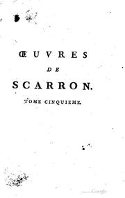 Cover of: Oeuvres de Scarron. by Scarron Monsieur