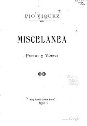 Cover of: Miscelánea: prosa y verso.