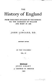 Cover of: The history of England