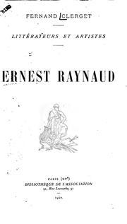 Cover of: Ernest Raynaud