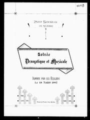 Cover of: Petit séminaire de Québec: soirée dramatique et musicale donnée par les écoliers, le 18 mars 1897
