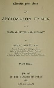Cover of: An Anglo-Saxon primer: With grammar, notes, and glossary