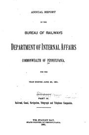Cover of: Annual Report of the Secretary of Internal Affairs