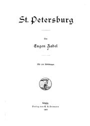 Cover of: St. Petersburg by Eugen Zabel