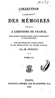 Cover of: Collection des mémoires relatifs à lh̓istoire de France...