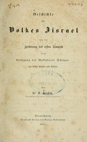 Cover of: Geschichte des Volkes Iisrael von der Zerstörung des ersten Tempels by L. Herzfeld