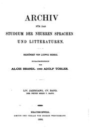 Cover of: Archiv für das Studium der neueren Sprachen und Literaturen: Unter ...