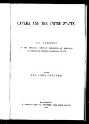 Cover of: Canada and the United States by by John Cordner