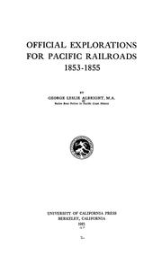 Cover of: Official explorations for Pacific railroads