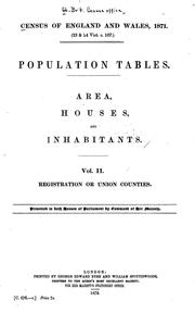 Cover of: Census of England and Wales, 1871: (33 & 34 Vict. c. 107.) ...