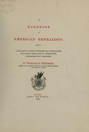 Cover of: A handbook of American genealogy