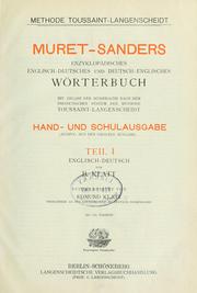Cover of: Muret-Sanders Enzyklopädisches englisch-deutsches und deutsch-englisches Wörterbuch by Eduard Muret