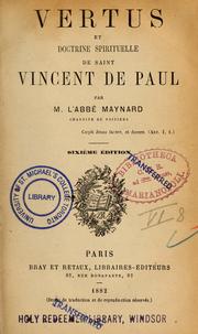 Cover of: Vertus et doctrine spirituelle de Saint Vincent de Paul