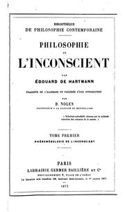 Cover of: Philosophie de l'inconscient by Eduard von Hartmann