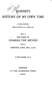 Cover of: Burnet's History of My Own Time: A New Edition, Based on that of M. J. Routh ...