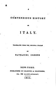 Cover of: A Compendious History of Italy