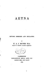 Cover of: Ætna by rev. emended and explained by H.A.J. Munro.