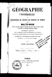 Cover of: Géographie universelle ou Description de toutes les parties du monde