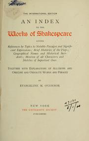 Cover of: An index to the works of Shakespeare by Evangeline Maria Johnson O'Connor