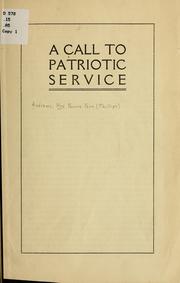 Cover of: A call to patriotic service