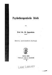 Cover of: Psychotherapeutische Briefe by Hermann Oppenheim