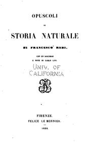 Cover of: Opuscoli di storia naturale