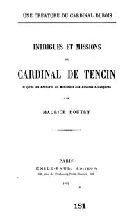 Une créature du cardinal Dubois by Boutry, Maurice vicomte