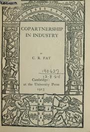 Cover of: Copartnership in industry