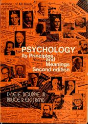 Cover of: Psychology by Lyle Eugene Bourne