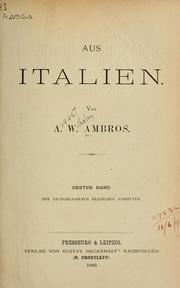 Cover of: Aus Italien